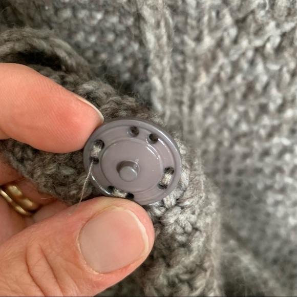 ELSAMANDA BrownChunky Knit Cardigan Italy Alpaca M - Picture 4 of 6